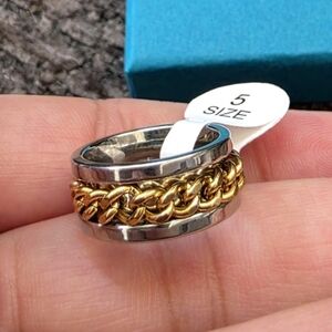 Stainless Steel Silver and Gold Ring